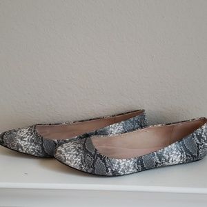 Gray Snake Skin Flats